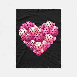 Pickleball hjärta valentine dag pickleball älskare fleecefilt