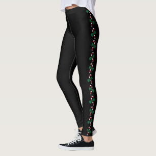 Pickleball Holiday Outfit Pepparkakor på Svart Leggings