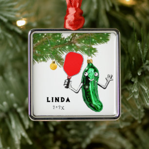 Pickleball Holiday Present Julgransprydnad Metall