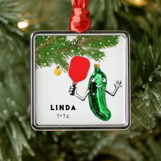 Pickleball Holiday Present Julgransprydnad Metall (Träd)