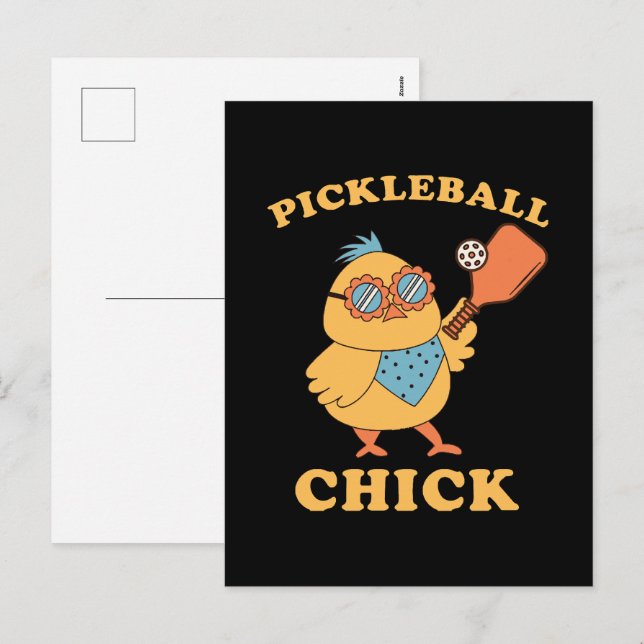 Pickleball-höna - retro helg vykort (Fram/baksida)