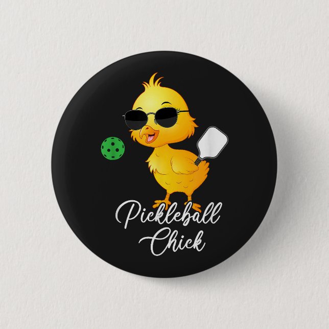 Pickleball-hona Rolig Pickleball Knapp (Framsida)