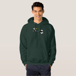 Pickleball Hoodie: "Pickleball Pandas" (grönt) Sweatshirt