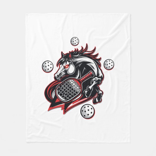 Pickleball Horse Lover Fleecefilt (Framsidan)