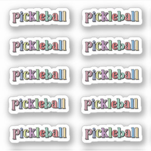 Pickleball i färgglad flerstickerskiva klistermärken