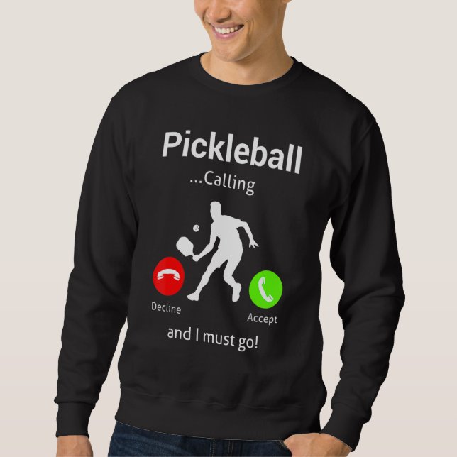 Pickleball Is Calling and I Must Go Lång Ärmad Tröja (Framsida)