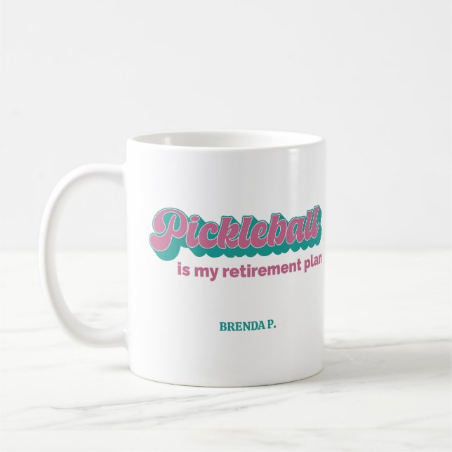 Pickleball Is My Retirement Plan Pink Teal Kaffemugg (Vänster)