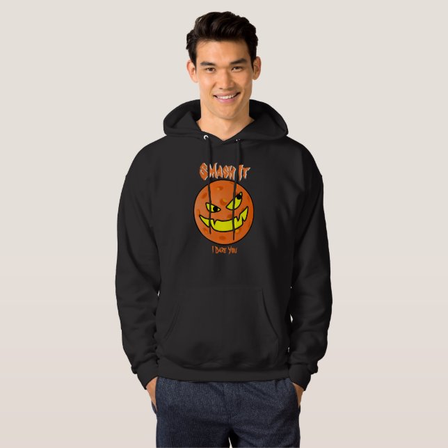 Pickleball Jack o'Lantern Orange & Black Halloween Hoodie (Hel framsida)