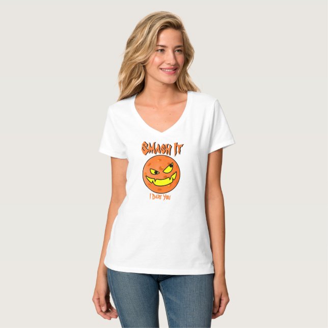 Pickleball Jack o'Lantern Orange & Black Halloween T Shirt (Hel framsida)