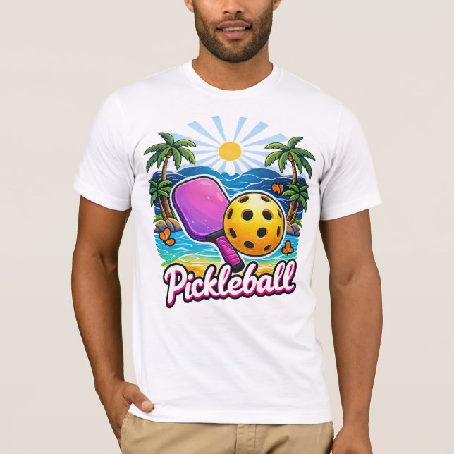 Pickleball-jersey kortärmad t-shirt (Framsida)