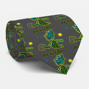 Pickleball Joy Grönt med bakgrundsval Neck Tie Slips