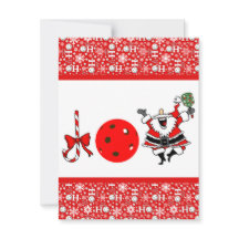 Pickleball Joy jul Party Red and White Santa