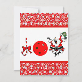 Pickleball Joy jul Party Red and White Santa Inbjudningar