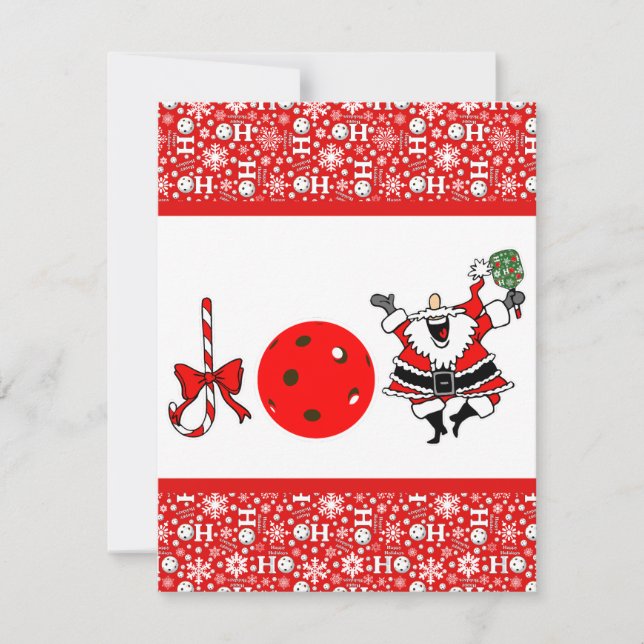 Pickleball Joy jul Party Red and White Santa Inbjudningar (Framsida)