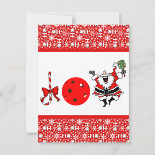 Pickleball Joy jul Party Red and White Santa Inbjudningar