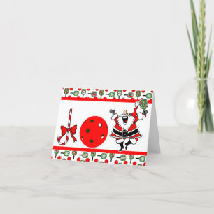 Pickleball Joy jul Party Santa Paddles Helgkort