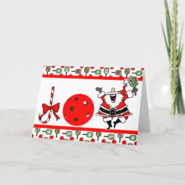 Pickleball Joy jul Party Santa Paddles Tack Kort