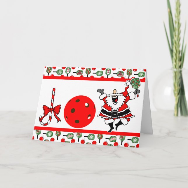 Pickleball Joy jul Party Santa Paddles Tack Kort (Framsida)