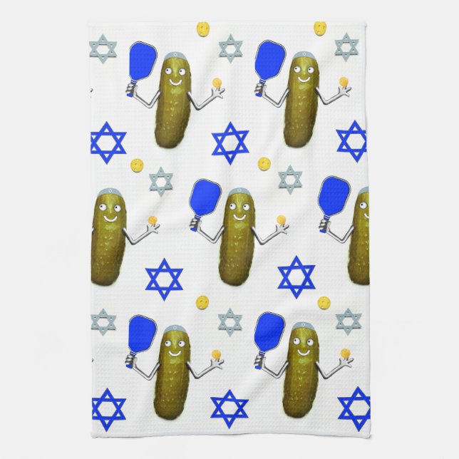 Pickleball judisk Hanukkah Kökshandduk (Vertikal)