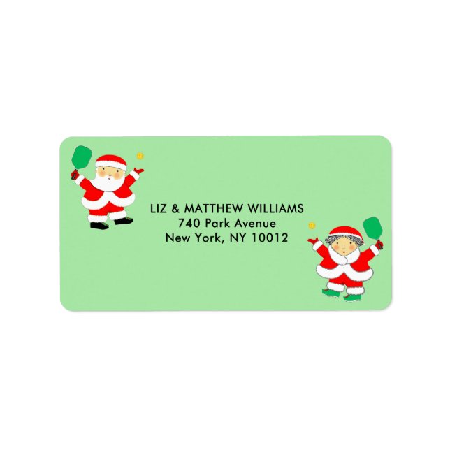 Pickleball-jul Adressetikett (Framsidan)