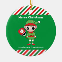 Pickleball Jul Elf, keramiskt prydnadsföremål