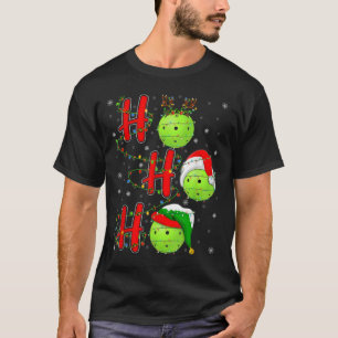 Pickleball jul-finny Santa Hat Helgdag Ho Ho T Shirt