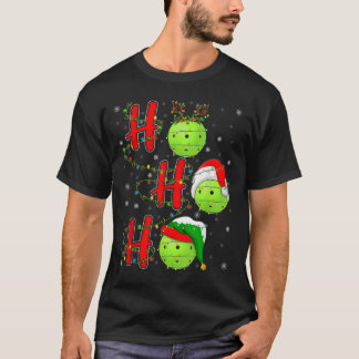 Pickleball jul-finny Santa Hat Helgdag Ho Ho T Shirt