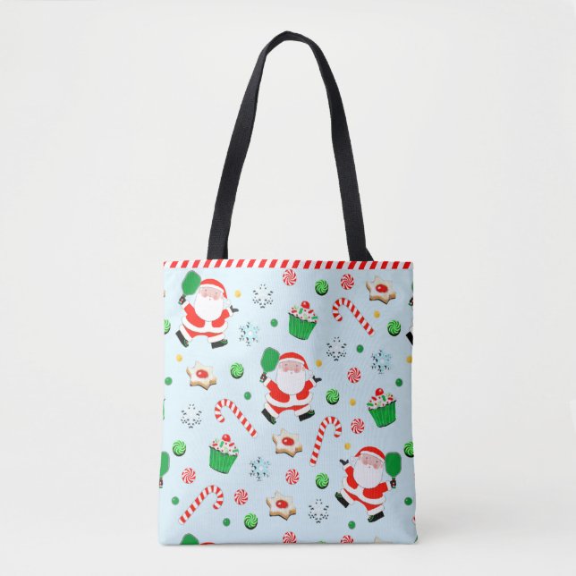 Pickleball jul Gift Tote Bag Tygkasse (Framsida)