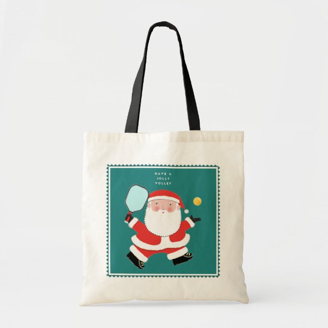 Pickleball jul Gift Tote Bag Tygkasse (Framsidan)