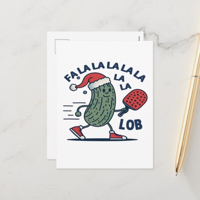 Pickleball-jul Helg Vykort (Fram/Back In Situ)