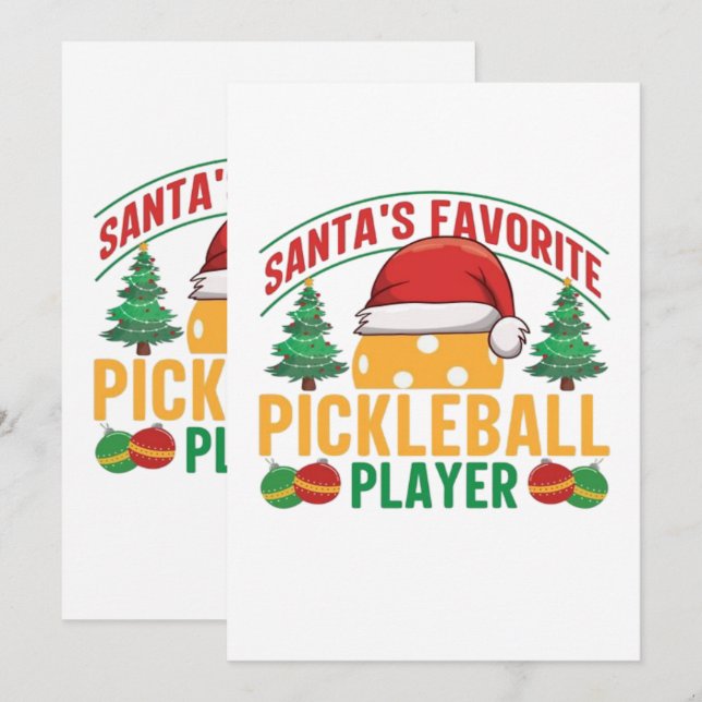 Pickleball jul  inbjudningar (Fram/baksida)
