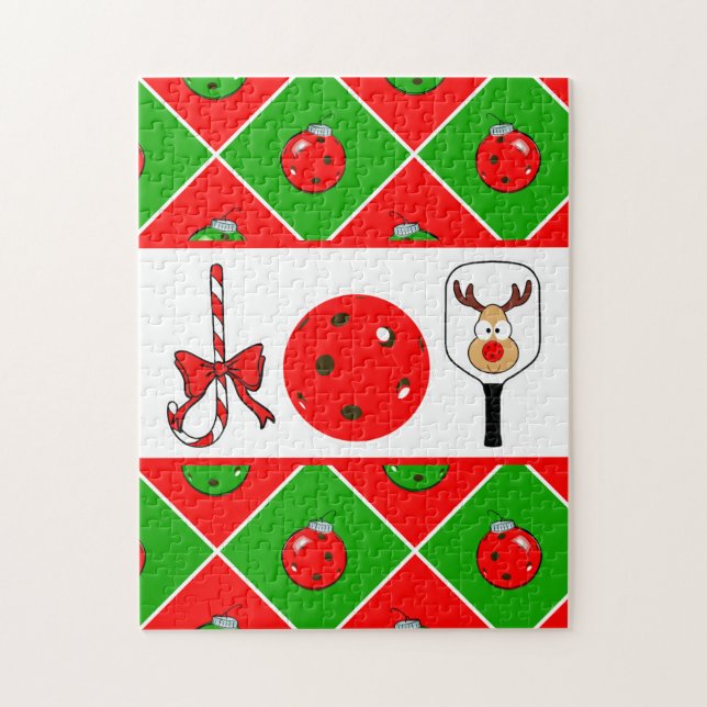 Pickleball jul Joy Candy cane Paddles Boll Pussel (Vertikal)