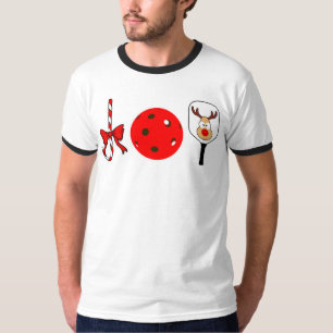 Pickleball jul Joy Candy cane Reindeer T Shirt