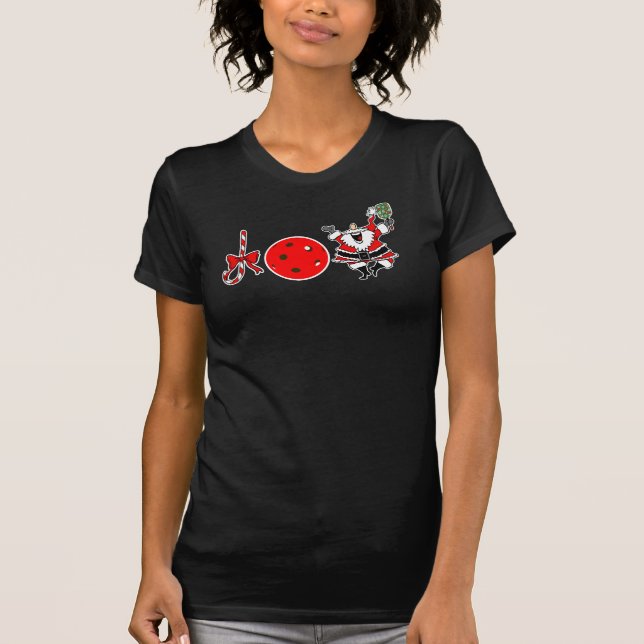Pickleball jul Joy Candy cane Santa Julafton T Shirt (Framsida)