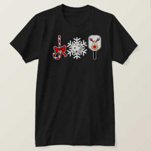 Pickleball jul Joy Candy cane Snowball Hjort T Shirt