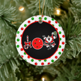 Pickleball jul Joy Santa Paddle Red Boll Julgransprydnad Keramik