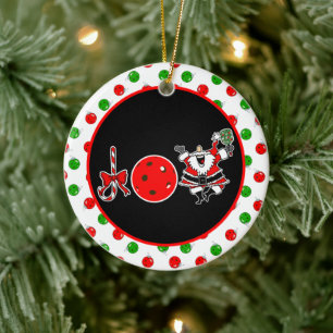 Pickleball jul Joy Santa Paddle Red Boll Julgransprydnad Keramik