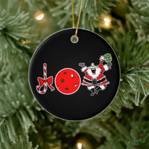 Pickleball jul Joy Santa Paddle Red Boll Julgransprydnad Keramik