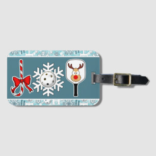 Pickleball jul Joy Snowflake Blue and White Bagagebricka