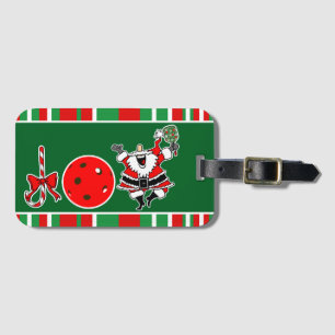 Pickleball jul Joy Snowflake Red and Grönt Bagagebricka