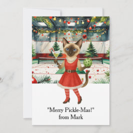 PICKLEBALL Jul med texten "Merry Pickle-Mas!" Julkort