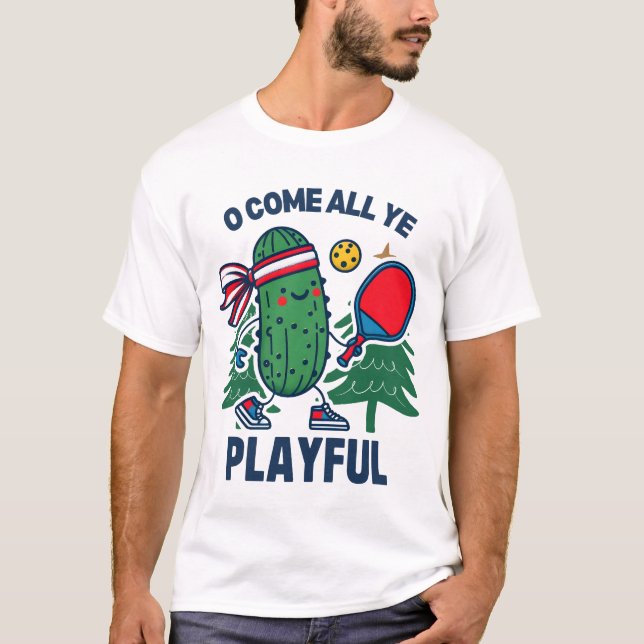 Pickleball-jul O-Kom - allt du spelar T Shirt (Framsida)