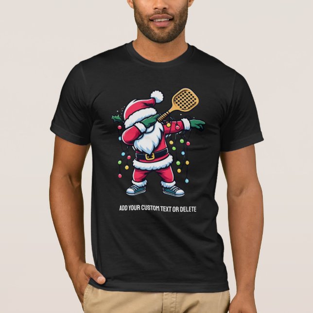Pickleball jul Paddleball Dabbing Santa T Shirt (Framsida)