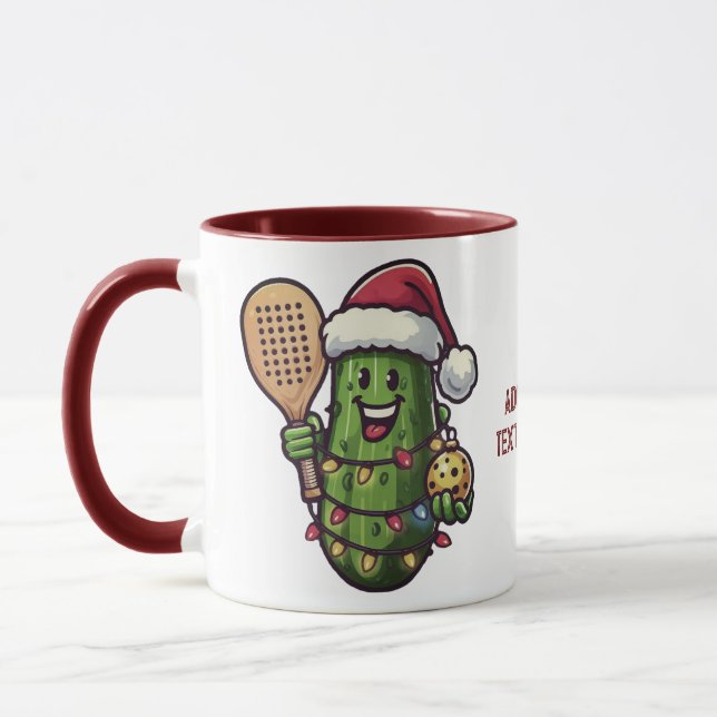 Pickleball jul Pickle Santa Sports Älskare Mugg (Vänster)