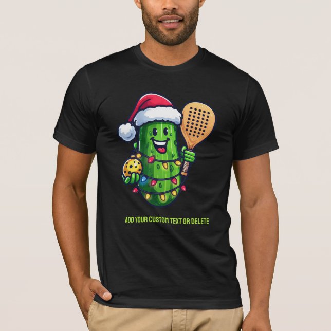Pickleball jul Pickle Santa Sports Älskare T Shirt (Framsida)