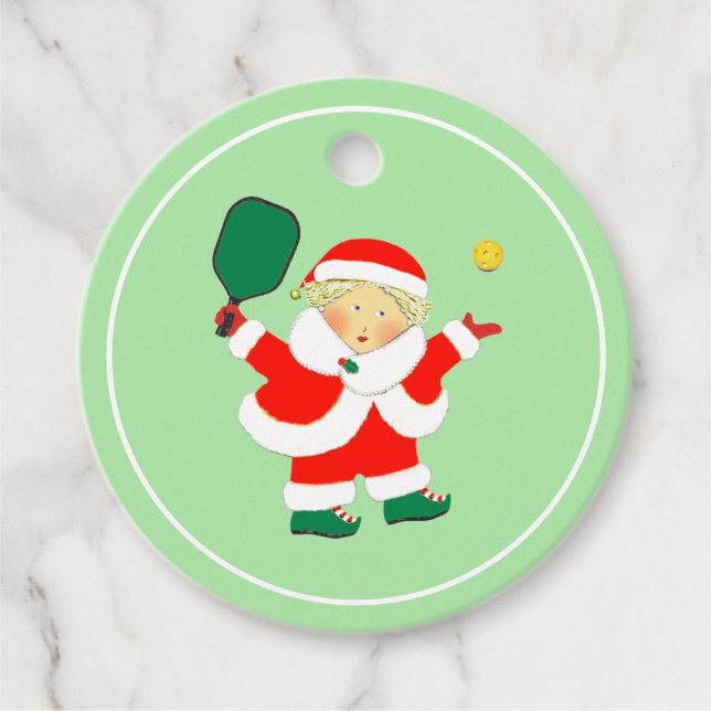 Pickleball jul presentkort gåvor etiketter (Framsida)
