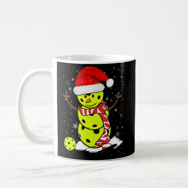 Pickleball jul Snögubbe med jultomten Kaffemugg (Vänster)