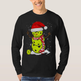 Pickleball jul Snögubbe med jultomten T Shirt