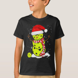 Pickleball jul Snögubbe med jultomten T Shirt