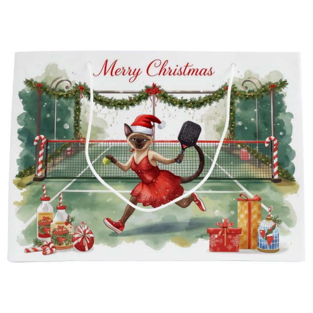 Pickleball jul tema med katt  (Framsidan)